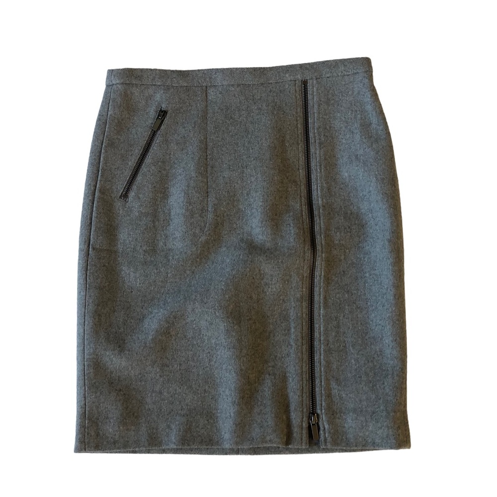 J. Crew Factory The Pencil Skirt Gray Wool Blend With Zipper Front - Picture 1 of 15